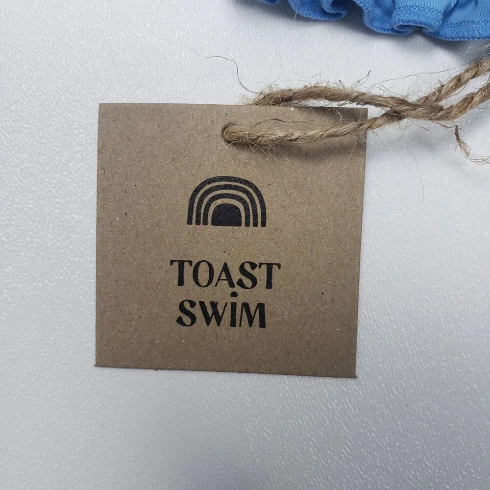 FP X Toast Swim Signature Ruffle Bandeau Top & High Hip Bottom Set XL Sky/Cobolt - Picture 2 of 15